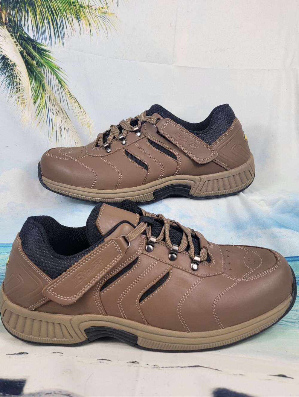 OrthoFeet BioFit Shreveport Tie-Less Brown Orthopedic Shoe Mens 10.5 Wide 2E